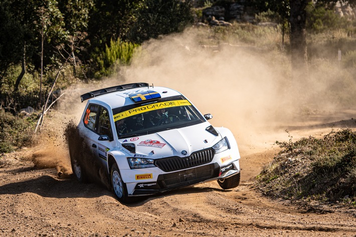 Rallye Italien Sardinien: SKODA Privatier Tidemand gewinnt WRC2 und baut Tabellenführung aus