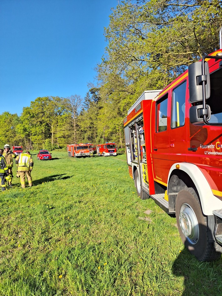 FW-Greven: Waldbrand sorgt für Großeinsatz.