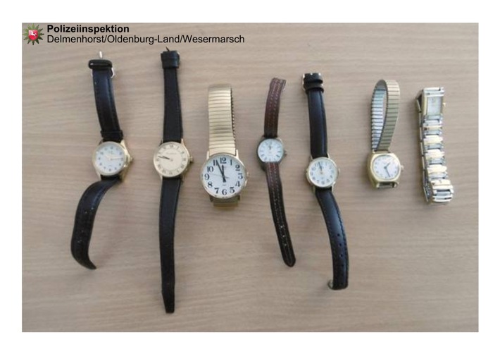 POL-DEL: LK Oldenburg: Polizei Wildeshausen sucht Eigentümer von Armbanduhren