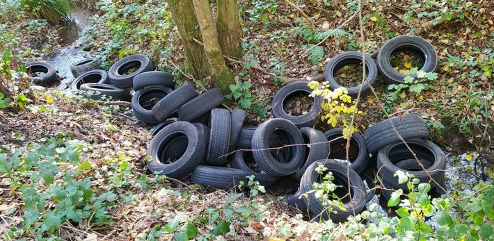 POL-MA: Hohensachsen, Ritschweiher, Rhein-Neckar-Kreis: Altreifen in Bachlauf entsorgt - Zeugen gesucht!