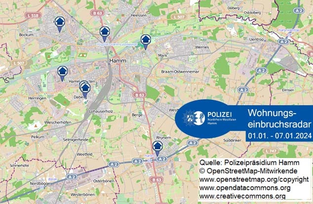 POL-HAM: Wohnungseinbruchsradar Hamm für die Woche vom 1. Januar bis 7. Januar