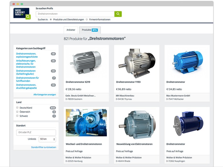 Von der Anbietersuche zum B2B-Marktplatz - "Wer liefert was" startet mit Produkten
