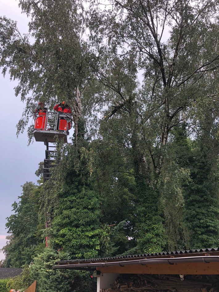 FW-MH: Kurzes Unwetter über Mülheim am Nachmittag führte zu Einsätzen für die Feuerwehr