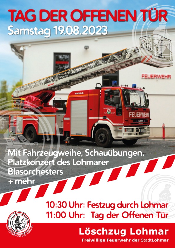 FW-Lohmar: 100 Jahre Löschzug Lohmar - Tag der offenen Tür rund um das Feuerwehrhaus Lohmar