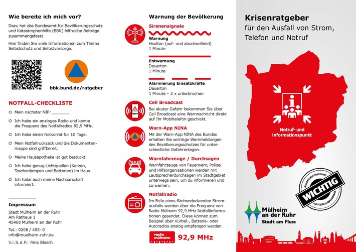 FW-MH: Krisenratgeber wird erneut verteilt - Wertvolle Informationen für den Ernstfall