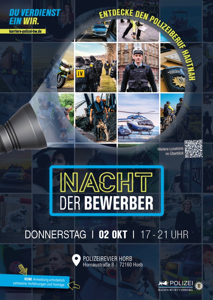 POL-Pforzheim: (PF, Enzkreis, CW, FDS) Horb am Neckar - Nacht der Bewerber - Erlebe auch Du den Polizeiberuf hautnah
