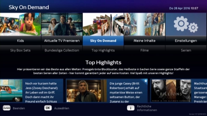 Ausbau der Kooperation mit der Deutschen Telekom: Sky On Demand und Sky Box Sets starten auf dem neuen EntertainTV