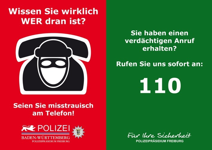 POL-FR: Das Polizeipräsidium Freiburg und die Stadt Kandern veranstalten eine kostenlose Informationsveranstaltung zum Thema SICHER LEBEN - Kriminalprävention mit Schwerpunkt Anrufstraftaten für Senior*Innen: