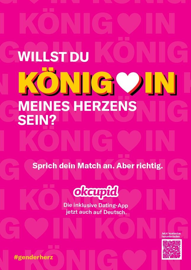 Lovebirds zwitschern nicht mehr nur Englisch / OkCupid ist jetzt auf Deutsch verfügbar und genderneutral