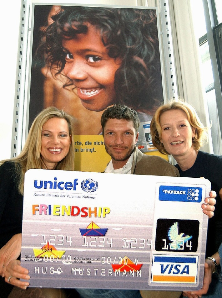 Punkten für die Kinder dieser Welt / UNICEF und PAYBACK präsentieren die &quot;UNICEF Friendship Karte&quot; / Mit einer Kreditkarte Kindern in Not helfen