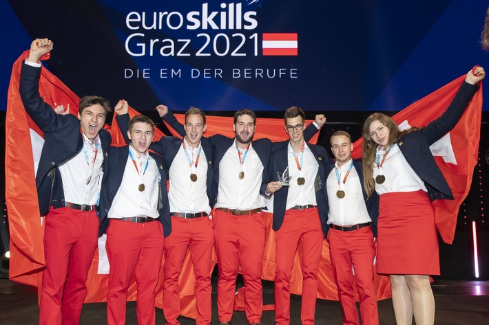 Six médailles d’or et 14 médailles au total à Graz : nouveau record de l’équipe nationale suisse aux EuroSkills