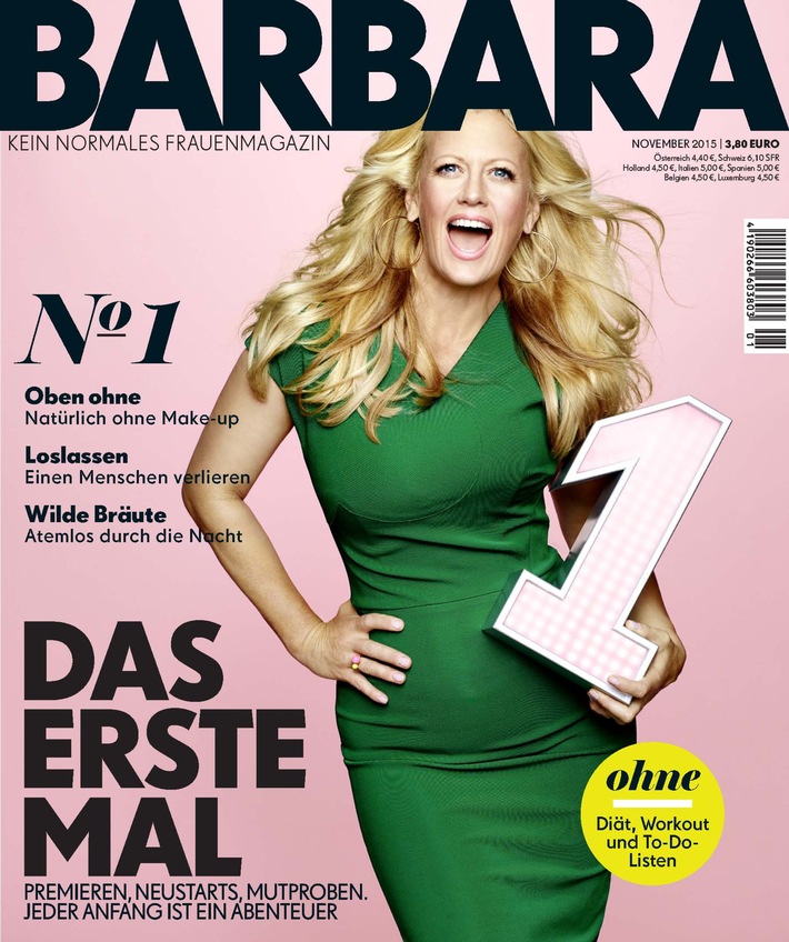 Endlich am Kiosk: Gruner + Jahr launcht BARBARA / Das erste Live-Zeitschriftencover zum Start von BARBARA: Große Fotoaktion mit Barbara Schöneberger am 15. Oktober im Berliner KaDeWe