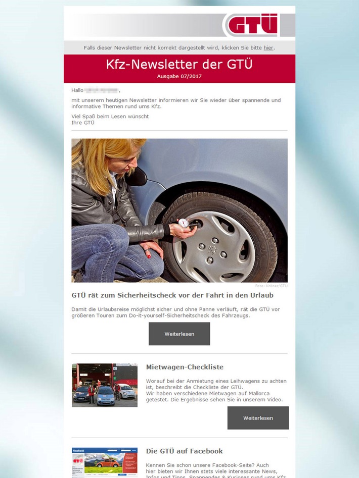 GTÜ: Neuer Kfz-Newsletter für Autofahrer