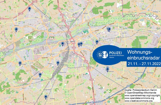 POL-HAM: Wohnungseinbruchsradar Hamm für die Woche vom 21. November bis 27. November 2022