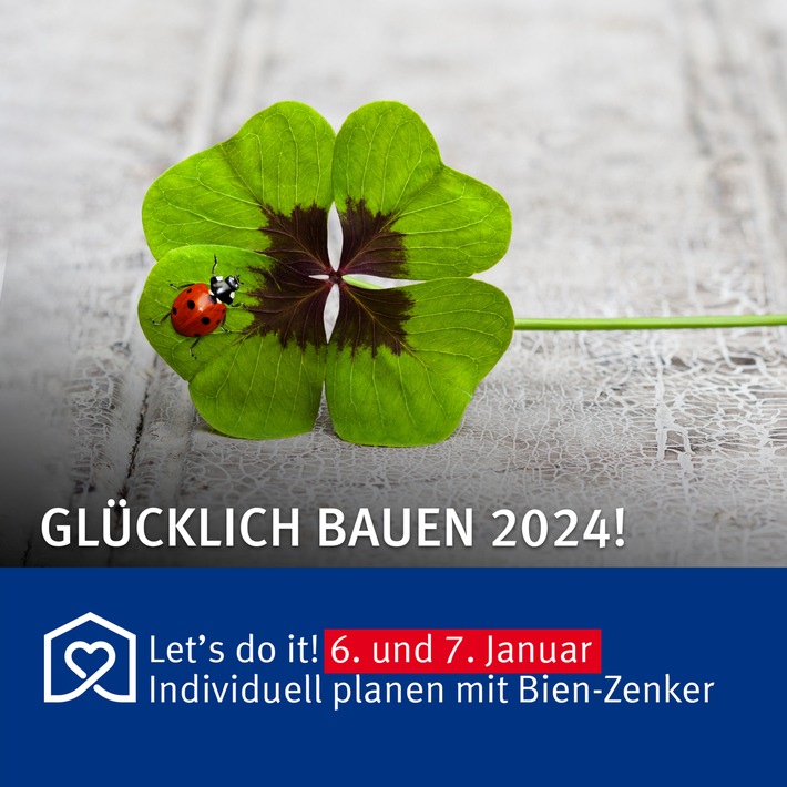 "Glücklich bauen 2024"- Individuelle Wohnträume werden Wirklichkeit / Bauherren erfahren am ersten Wochenende des Jahres in den Bien-Zenker Musterhäusern, wie sie ihr Bauprojekt konkret angehen