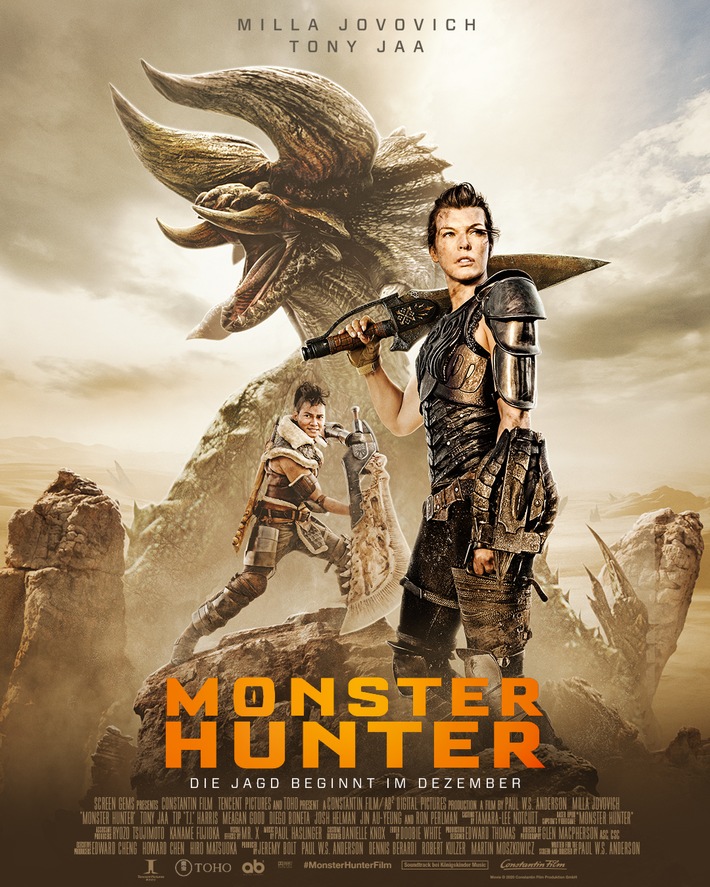 MONSTER HUNTER / Der Fantasy-Actionthriller ab 3. Dezember 2020 im Kino / Trailer ab sofort online!