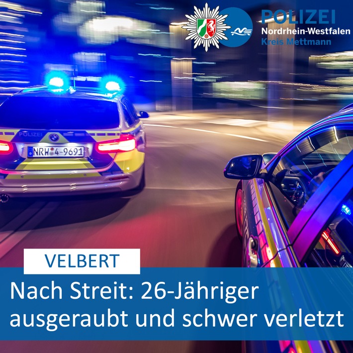 POL-ME: Streit unter Bekannten eskaliert: Ein Mann wird schwer verletzt - Polizei nimmt einen Täter fest - Velbert - 2002068