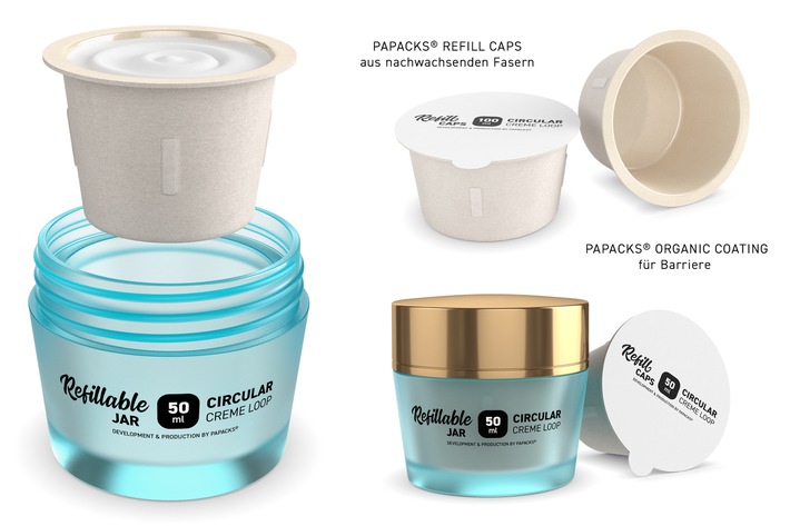 Der nachhaltigste Creme-Tiegel für Kosmetikprodukte: Die Zukunft für plastikfreie Kosmetik Creme-Tiegel und Behälterverpackungen für Lebensmittel hat mit PAPACKS begonnen