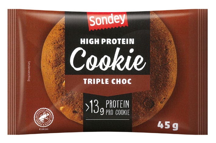 Die Georg Parlasca Keksfabrik GmbH informiert über einen Warenrückruf des Produktes &quot;Sondey High Protein Cookie Triple Choc, 45g&quot;
