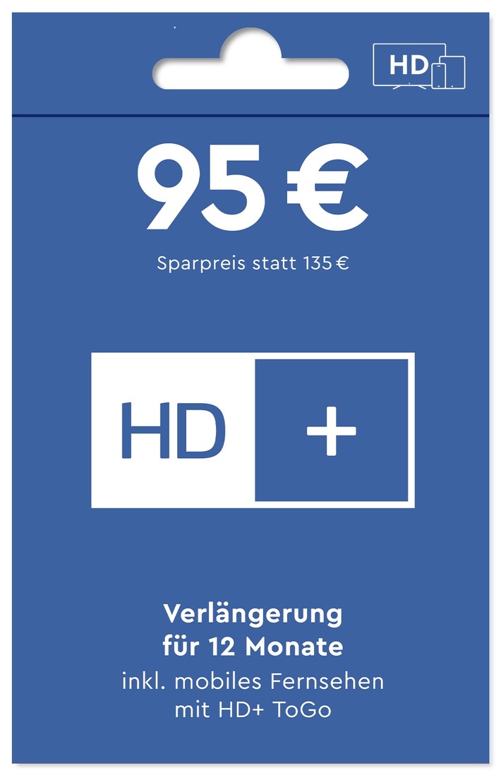 Kombivoucher HD+ Verlängerung inklusive HD+ ToGo: Ab Juli im Handel und im Webshop (FOTO)