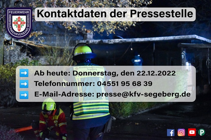 FW-SE: Änderung der Kontaktdaten der Pressestelle des Kreisfeuerwehrverband Segeberg