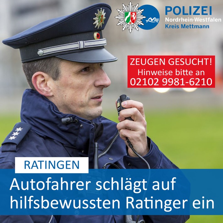 POL-ME: Autofahrer rastet aus: Polizei sucht Zeugen - Ratingen - 2002014