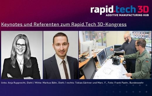 Keynote von Diehl Defence am Eröffnungstag der Rapid.Tech 3D 2023 am 9. Mai