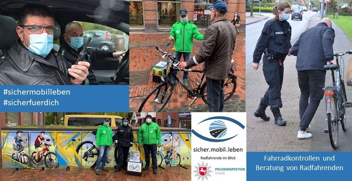 POL-STD: Polizei, Landkreis und Verkehrswacht unterwegs und Kontrollieren und beraten Radfahrende