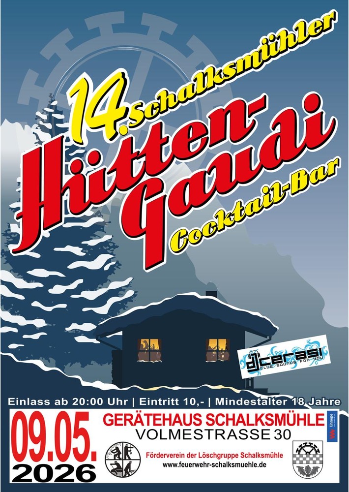 FW Schalksmühle: Die 14. Schalksmühler Hüttengaudi steht in den Startlöchern!