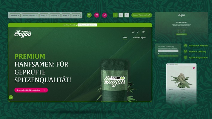 Four 20 Origins: Ansturm auf neuen Webshop für Premium-Hanfsamen von Four 20 Pharma