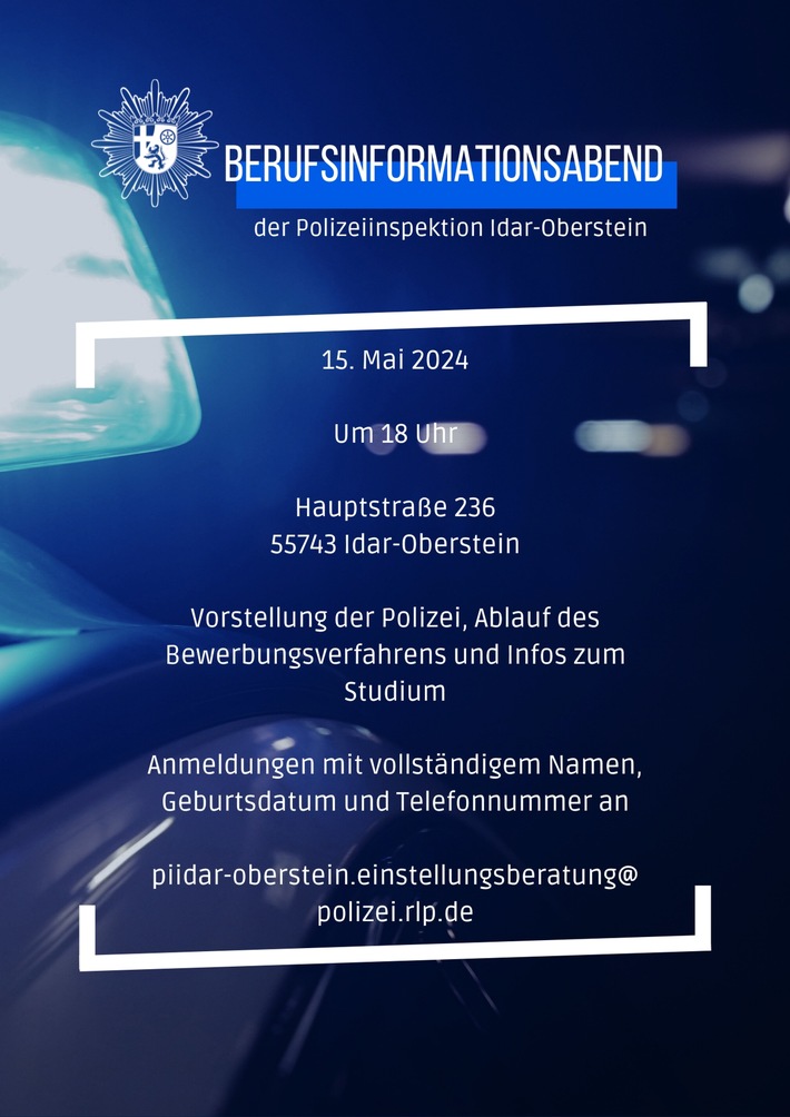 POL-PDTR: Infoabend der Polizei Idar-Oberstein
