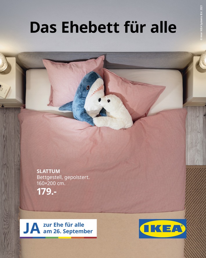 IKEA Schweiz lanciert "Ehebett für alle" Kampagne