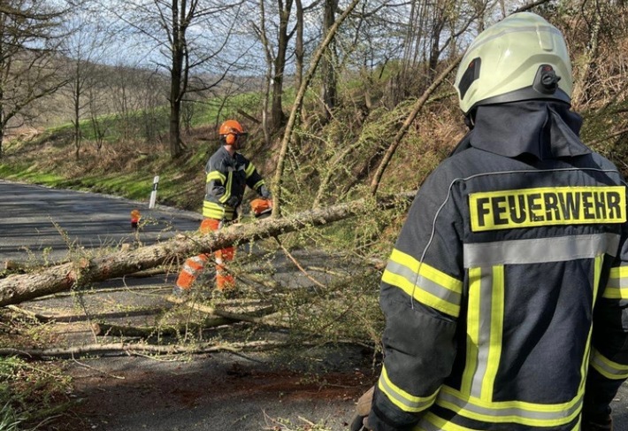 FW-EN: Baum versperrt Fahrbahn &amp; Türöffnung für den Rettungsdienst