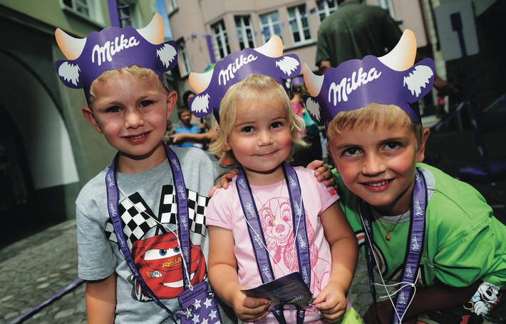 "Lila-Zeitreise" am 7. Juli in der Alpenstadt Bludenz Milka Schokofest 2012 -  für die ganze Familie - BILD