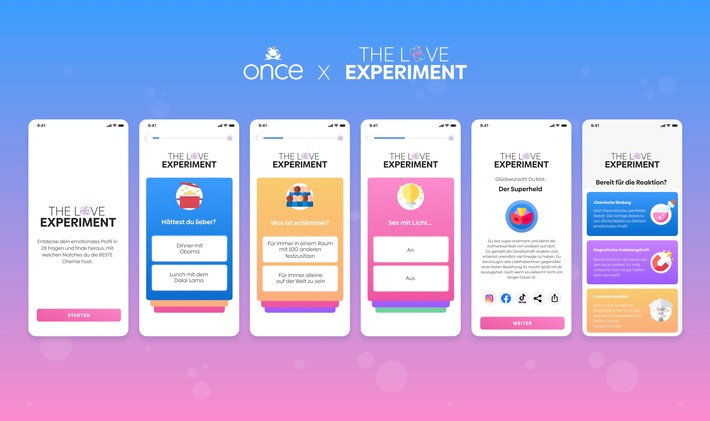 Erster Matching-Algorithmus von einem rein weiblichen Team - Once launcht das Love Experiment und zeigt: Gleich und Gleich gesellt sich gern