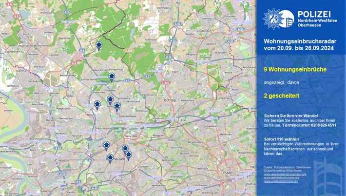 POL-OB: Wohnungseinbruchsradar in Oberhausen