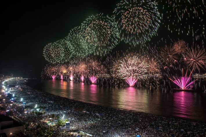 Fireworks at New Year's Celebration at Copacabana Beach in Rio de Janeiro. Photo by Shutterstock.jpg