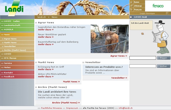 Information und Kommunikation in der Agrarwirtschaft: www.landi.ch von fenaco