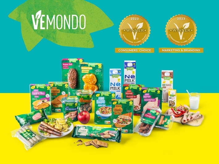 Lidl erhält zwei "V-Label Awards" / Vegane Lidl-Eigenmarke "Vemondo" überzeugt in den Kategorien "Consumers