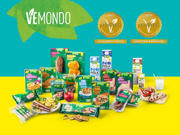 Lidl erhält zwei &quot;V-Label Awards&quot; / Vegane Lidl-Eigenmarke &quot;Vemondo&quot; überzeugt in den Kategorien &quot;Consumers&#039; Choice&quot; und &quot;Marketing &amp; Branding&quot;