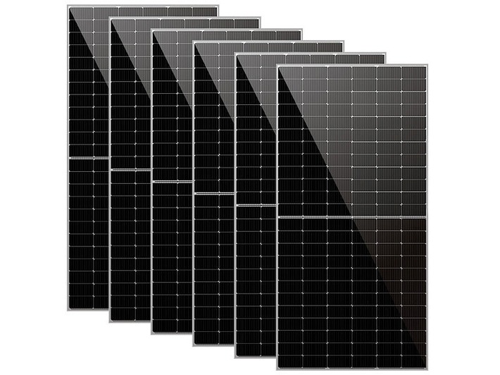 revolt Monokristalline Solarmodule, 380 oder 550 Watt, IP68, MC4, schwarz, 6er-Set: Strom selbst erzeugen - dank Halbzellen-Technologie besonders effizient