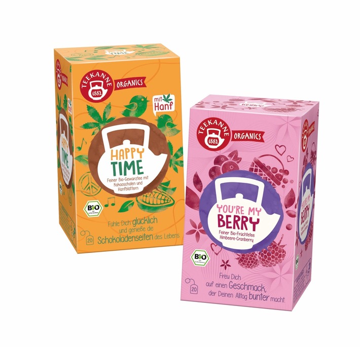 Pressemitteilung: TEEKANNE Organics bringen mit &quot;You&#039;re My Berry&quot; und &quot;Happy Time&quot; Farbe in den Alltag