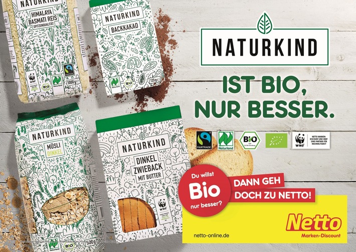 Ist Bio, nur besser: Biofachmarke NATURKIND im Netto-Regal