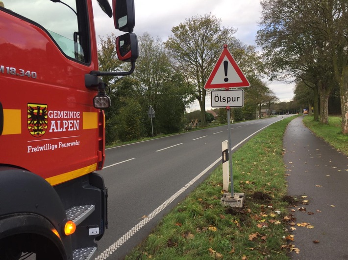 FW Alpen: gemeldete Ölspur