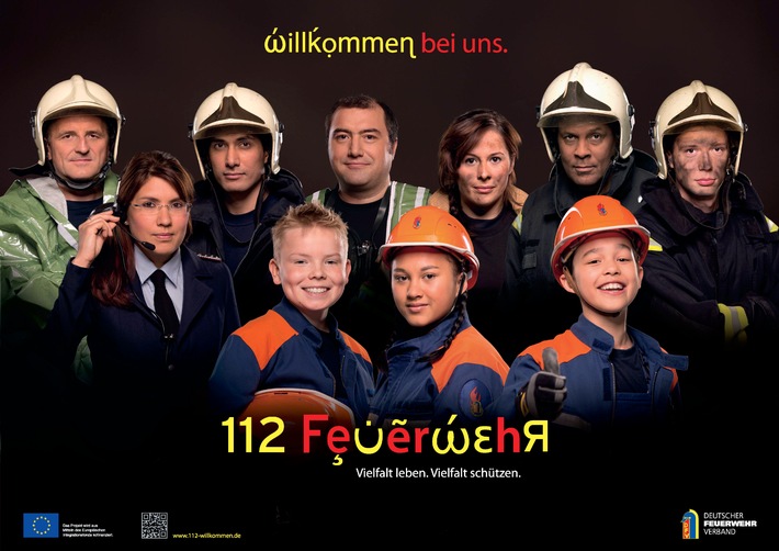 Kampagne &quot;112 Feuerwehr - Willkommen bei uns!&quot; / Feuerwehrverband will Menschen mit Migrationshintergrund informieren (BILD)