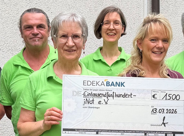 Presse-Information: Edeka-Mitarbeitende unterstützen den Verein iNot e.V. in Balingen