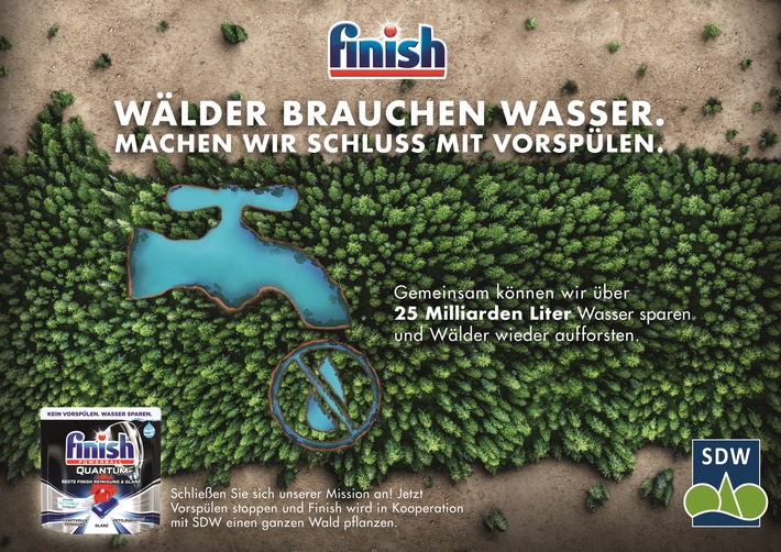 Voller Erfolg für "#FinishSpartWasser": Initiative regt erfolgreich zum Wassersparen an und pflanzt gemeinsam mit der Schutzgemeinschaft Deutscher Wald 25.000 neue Bäume in Deutschland