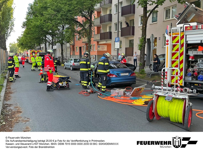 FW-M: Technische Rettung nach Verkehrsunfall (Neuhausen)