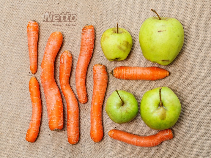 Gegen Lebensmittelverschwendung: Netto verkauft krummes Obst und Gemüse