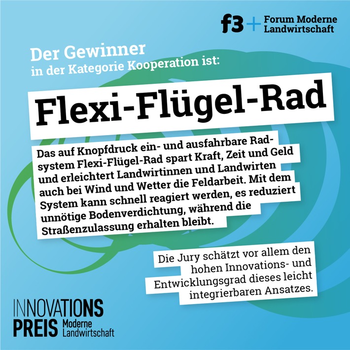 Projekt Flexi-Flügel-Rad aus Dresden gewinnt Innovationspreis Moderne Landwirtschaft mit bodenschonender Ackerbau-Lösung